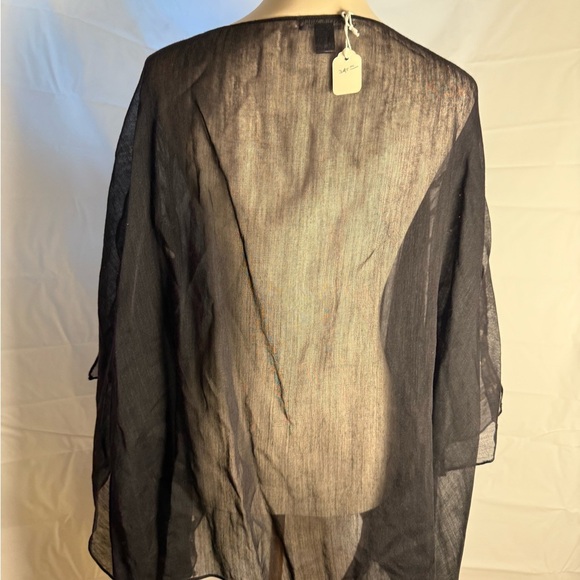 NWT Randi & Will Black  Oversized Poncho with Embellished Details - Picture 4 of 8